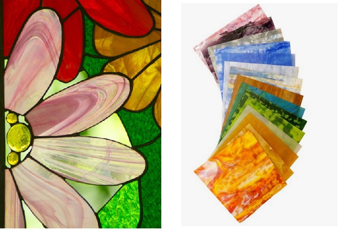 vidro opalescente colorido tiffany